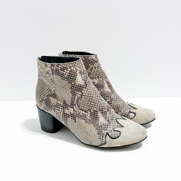 Kendall + Kylie Park Snakeskin Suede Ankle Boots - Picture 1 of 10